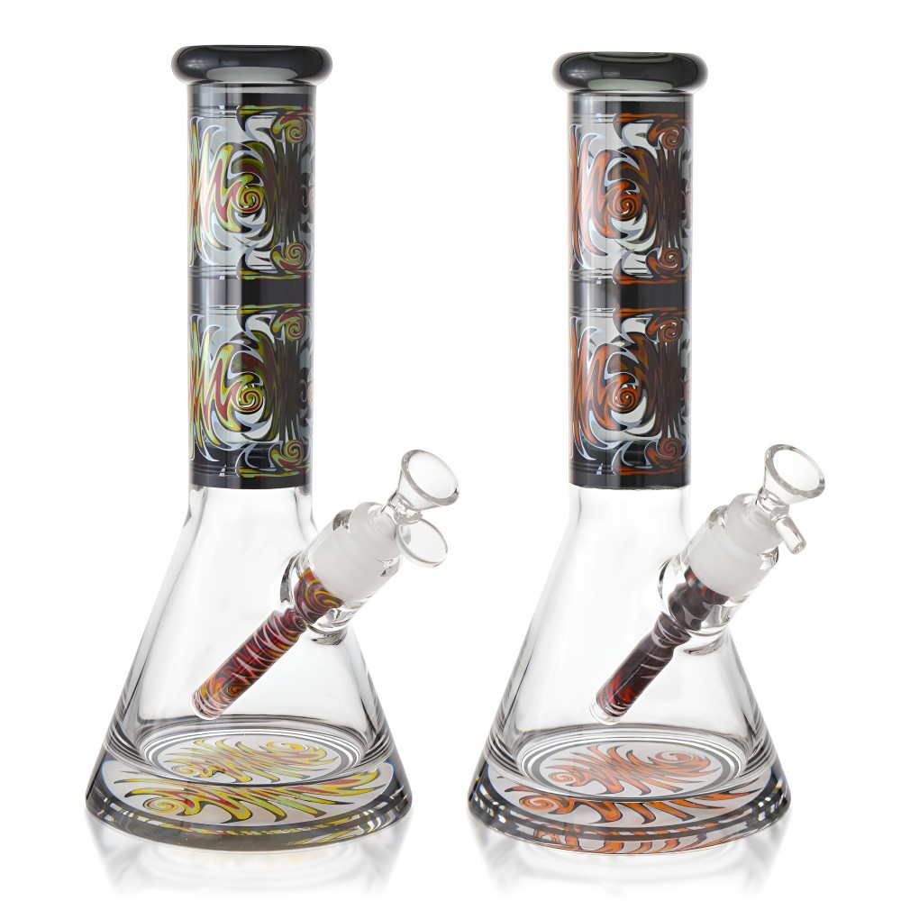 Wig Wag Art Beaker Bong – 12" – Thick 25mm Base 12-Inch Wig Wag Art Beaker Bong with 25mm Thick Base