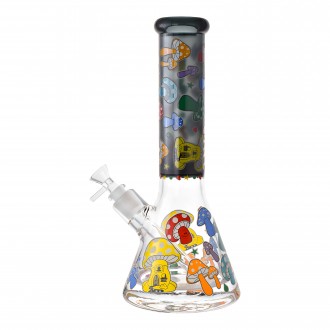 12" 25mm Thick Base Mashroom / Pineapple Art Beaker Bong