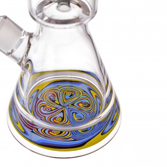 16" 25mm Thick Base Wig Wag Art Spiral Perc Beaker Bong - Assorted Colors