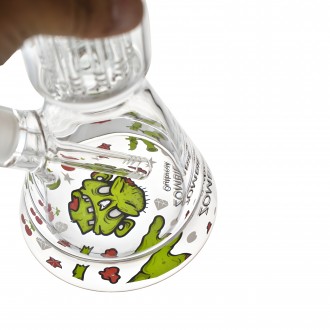 16" 25mm Thick Base Zombie Art Tree Perc Beaker Bong - Assorted Colors