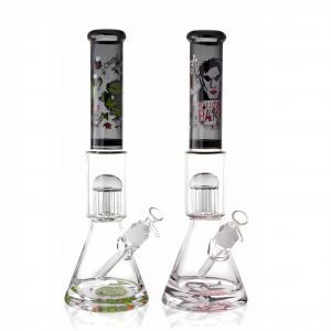 16" 25mm Thick Base Zombie Art Tree Perc Beaker Bong - Assorted Colors