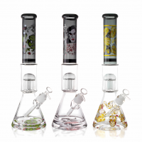 16" 25mm Thick Base Zombie Art Tree Perc Beaker Bong - Assorted Colors