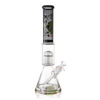 16" 25mm Thick Base Zombie Art Tree Perc Beaker Bong - Assorted Colors