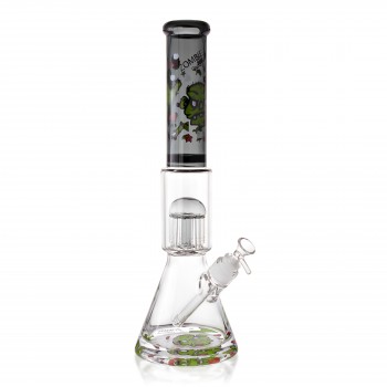 16" 25mm Thick Base Zombie Art Tree Perc Beaker Bong - Assorted Colors