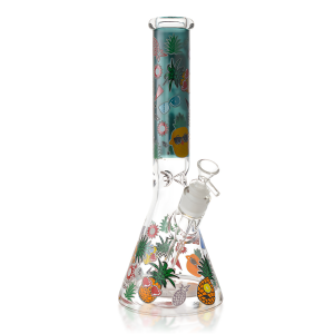 13" 25mm Thick Base Pineapple Art Beaker Bong - Assorted Colors