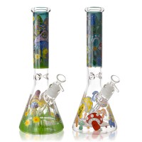 13" 25mm Thick Base Mashroom Art Beaker Bong - Assorted Colors