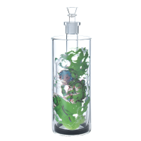 On Point Glass - 10" Burning Canopy - A Man Ablaze Green Flames Gravity Water Pipe