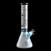 14 Inch Sandblasted Skull Pattern Beaker Glass Water Pipe