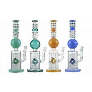 16" High Point Glass Ball Art Donut Perc Water Pipe [DY-211]