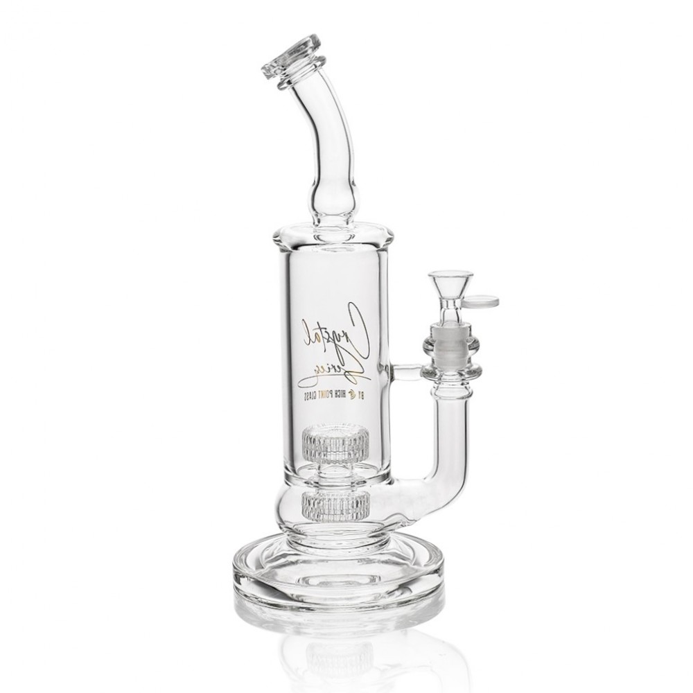 12" High Point Glass Crystal Series Double Matrix Perc Straight Water Pipe - [ES2232]