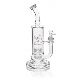 12" High Point Glass Crystal Series Double Matrix Perc Straight Water Pipe - [ES2232]