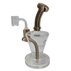 High Point Glass - 6" Colored Rod Cone Rig Water Pipe 14Female [OG73]