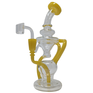 High Point Glass - 9" Color Trim Recycler Rig Water Pipe 14Female [OG75]
