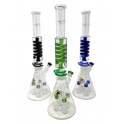 18" High Point Glass Freezable Coil Multi Showerhead Perc Water Pipe [PHX459]