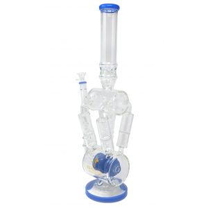 High Point Glass - 18.5" Quad-Honeycomb & Spiral Multi Perc Recycler Water Pipe Rig - [WPA297]