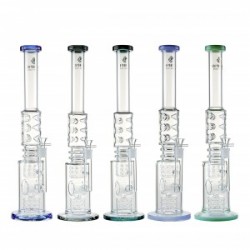 21.7" High Point Glass - Double Art Donut Perc Water Pipe [WPA-42]
