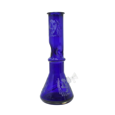12" Frosted Bubble Base Soft Glass Water Pipe - Glass On Glass
