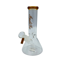 8" "Indigo" Beaker With Ice pinch Colored Mouthpiece [ID3808]