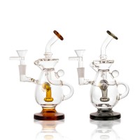 On Point Glass - 6.5" Double Recycler Water Pipe