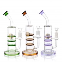 On Point Glass - 10" Tripple HoneyComb Perc Water Pipe