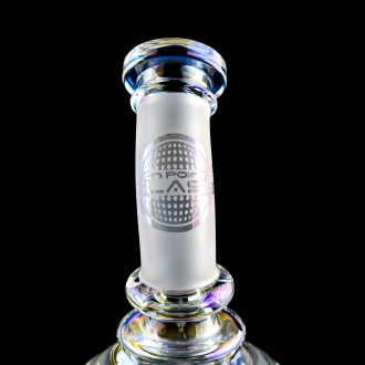On Point Glass - 10" Sand Blasted Art Shower Perc Water Pipe