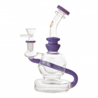 On Point Glass - 8" Inline Ball Recycler Water Pipe