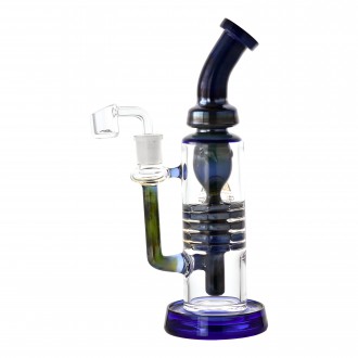 On Point Glass - 11" Multi Disk Incycler / Recycler Combo Water Pipe - Blue
