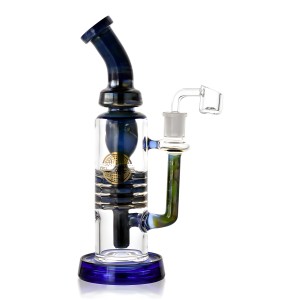 On Point Glass - 11" Multi Disk Incycler / Recycler Combo Water Pipe - Blue