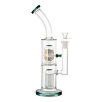On Point Glass - 12" Double Tree Perc Water Pipe