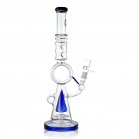 On Point Glass - 18" Donut Disk Shower Perc Bong - Blue