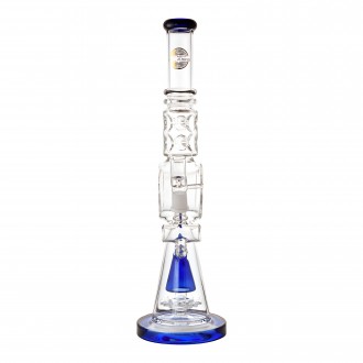 On Point Glass - 18" Donut Disk Shower Perc Bong - Blue