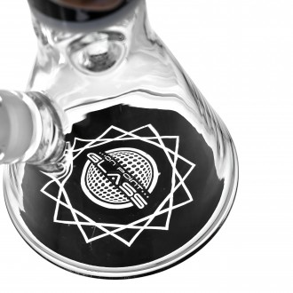 On Point Glass - 14" Color Tube Sand Blasted Art Beaker Bong - Assorted Colors