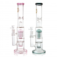 On Point Glass - 16" Tree & HoneyComb Perc Water Pipe - Assorted Colors