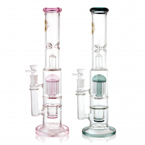 On Point Glass - 16" Tree & HoneyComb Perc Water Pipe - Assorted Colors