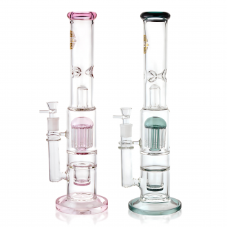 On Point Glass - 16" Tree & HoneyComb Perc Water Pipe - Assorted Colors