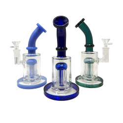 9" Bent Neck W/ 8 Arm Tree Perc Water Pipe [JD023]