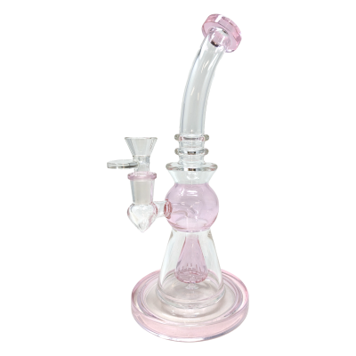 10" Bent Neck Color Ball / Perc Water Pipe [JD041]  
