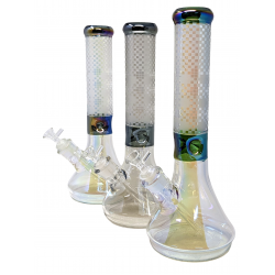 13" ElectroP Checkered Decal Beaker Water Pipe 14mm Female [JD114]