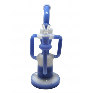 11" Shower Head Perc Bent Neck Double Recycler Water Pipe [JD172]