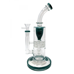 10.4"  USA Color Matrix Perc Color Lip & Rim Bent Neck Water Pipe [JD196]