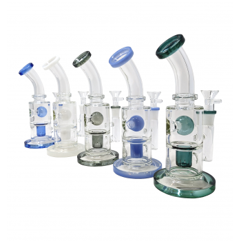 8" Bent Neck Perc Water Pipe [JD501]