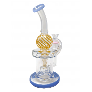 9" Color Swirl Ball Recycler Water Pipe [JD699] 