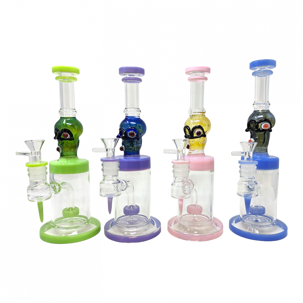11" Skull Art Perc Water Pipe [JD700]