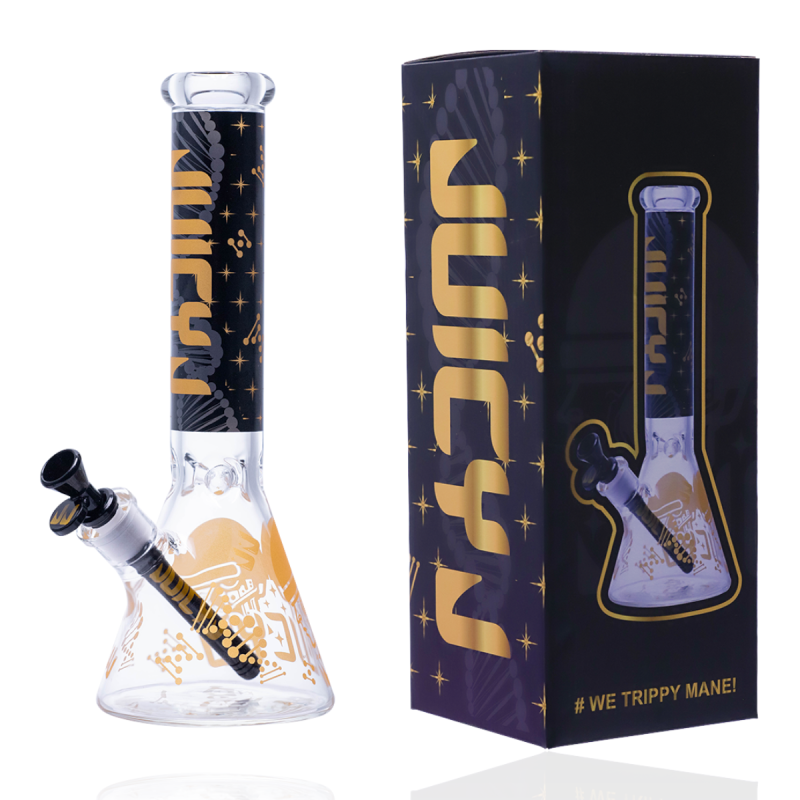 Juicy J 14" Golden Beaker Glass Water Pipe