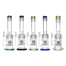Chill Glass -17" Thick Triple Nested Honeycomb Perc Water Pipe 18Female [JLA-09]