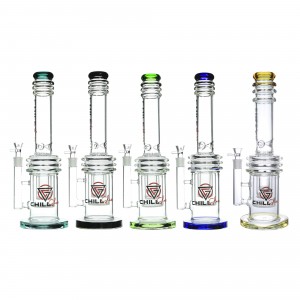 Chill Glass -17" Thick Triple Nested Honeycomb Perc Water Pipe 18Female [JLA-09]