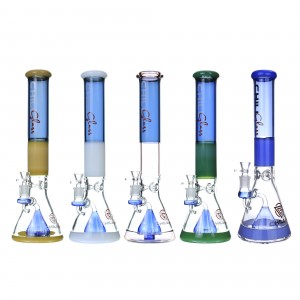 Chill Glass -15.8" Flask Perc Beaker Water Pipe [JLA-49]
