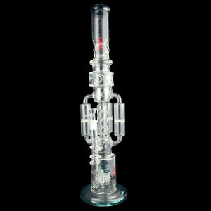 Chill Glass - 22" Triple Chamber Honeycomb Perc Recycler Water Pipe - [JLA-71]