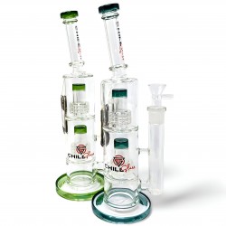 Chill Glass - 13.5" Double Matrix Bliss Twice the Flow Water Pipe - [JLC-76A]