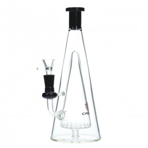 10.8" CG - Chill Glass Double Barral Pyramid Shape Water Pipe [JLD-86]